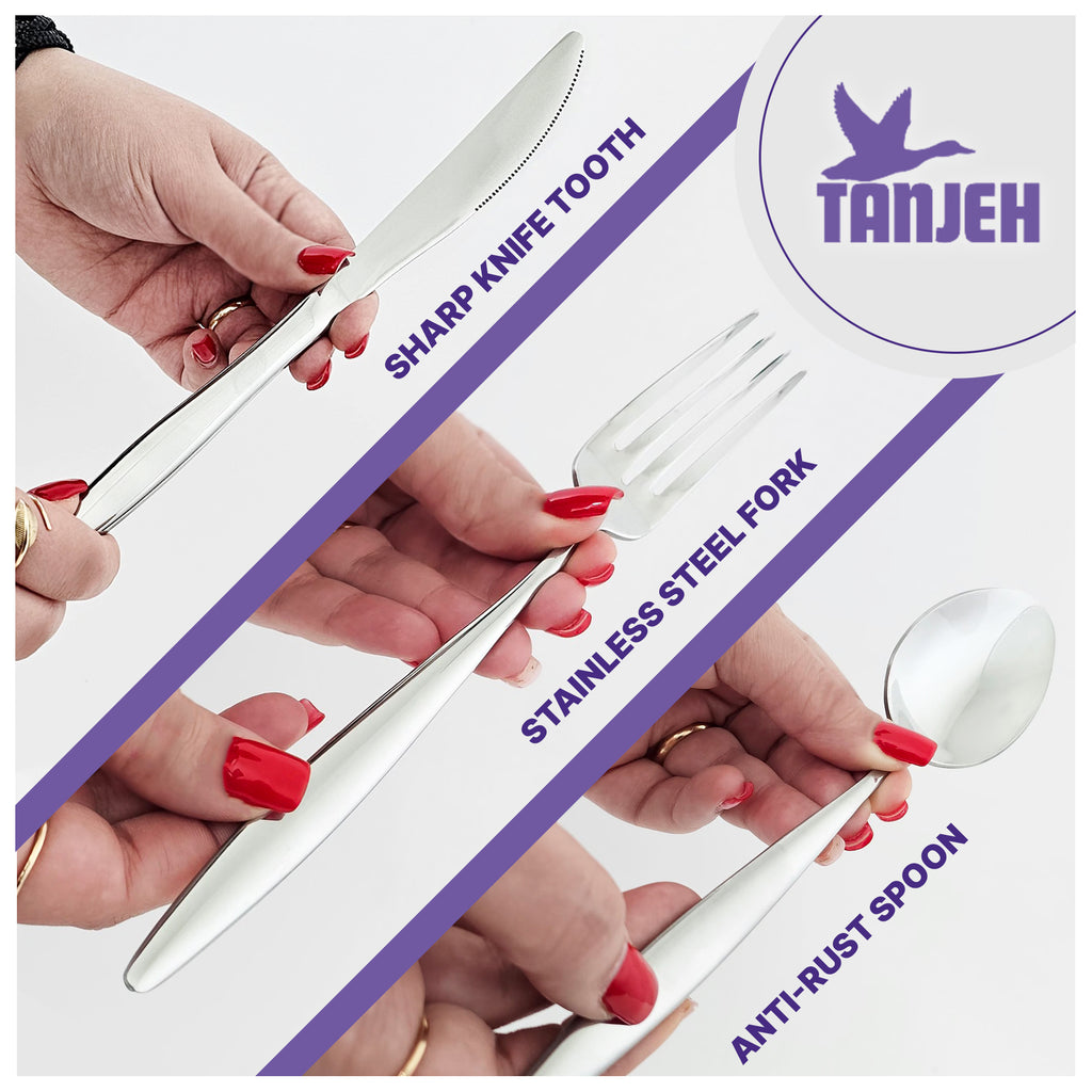 24-Piece Forged Stainless Steel Silverware Set for 6, Mirror Polished Kitchen Cutlery Set with Forks, Knives, Spoons and Teaspoons, Flatware for Home and restaurant, Gift for Family and Friends